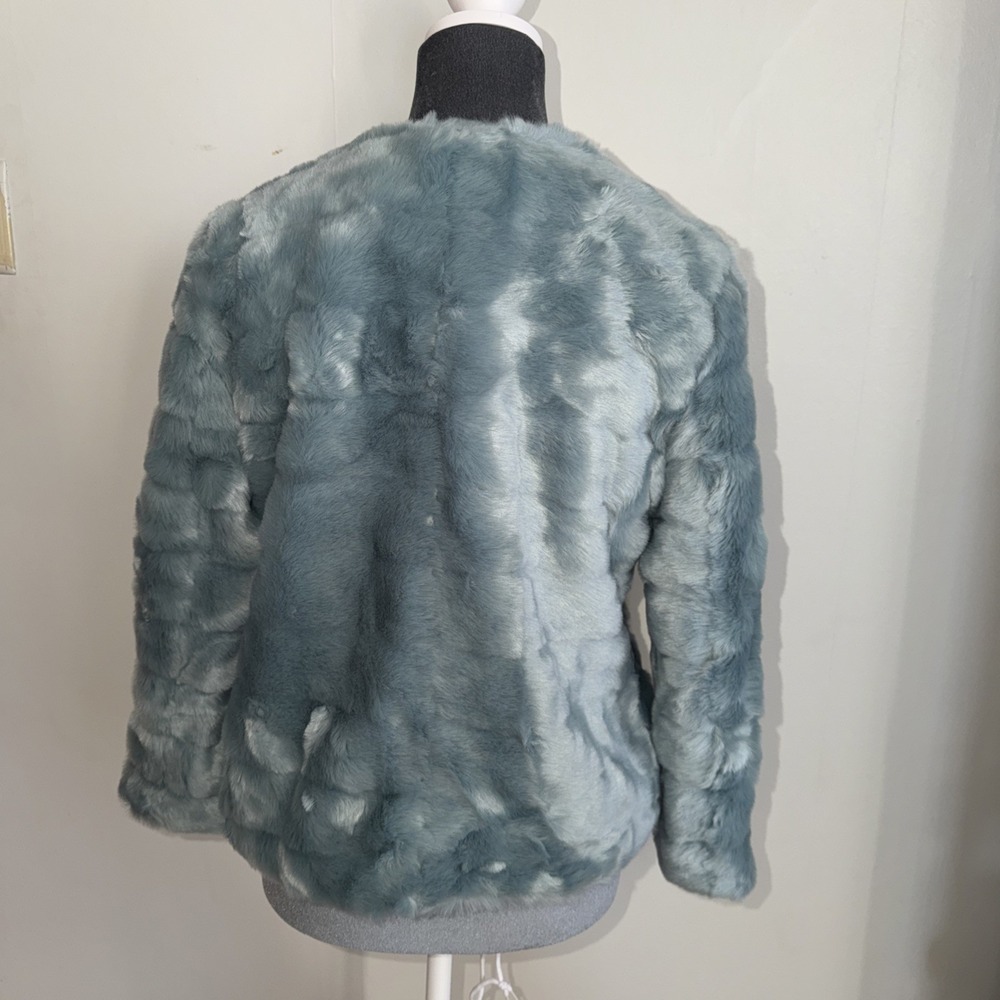 Loft Women's Faux Fur Blue Jacket Coat. Festival. Small P. Ann Taylor - Picture 4 of 10